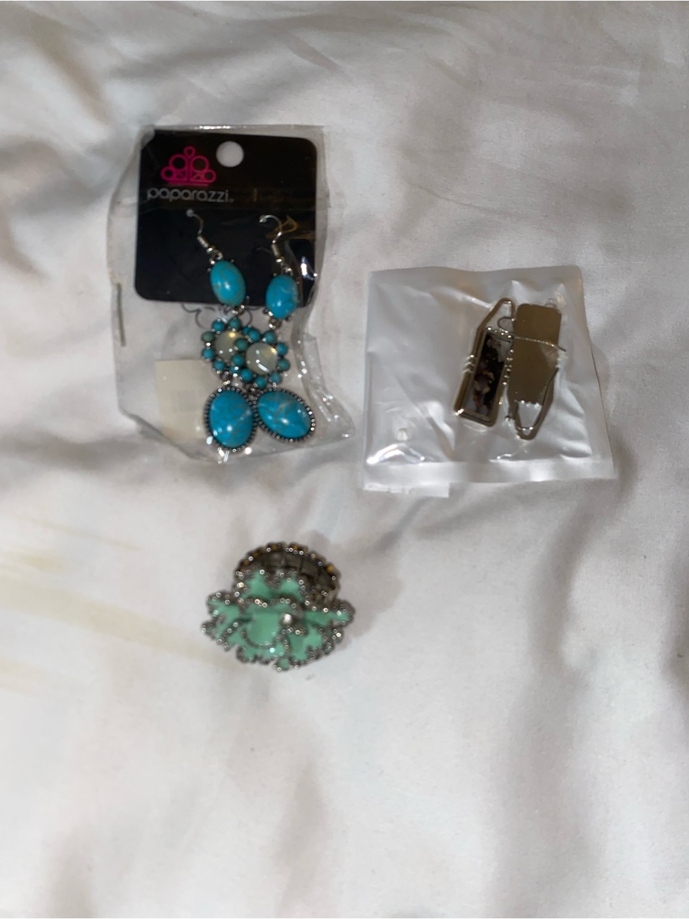 paparazzi Turquoise Floral Cluster Drop Earrings bundle